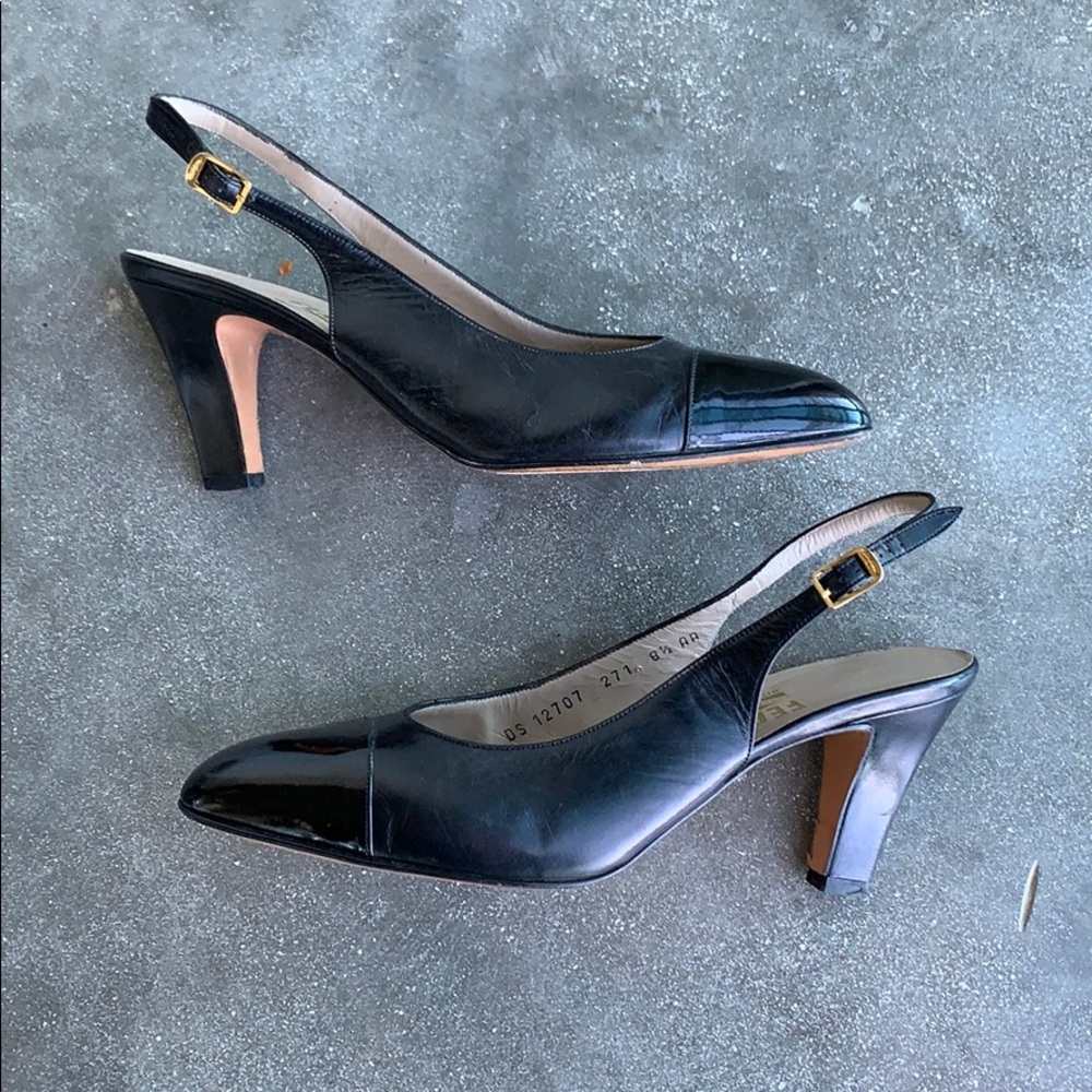 Cap Toe Sling Back Pumps - Picture 5 of 8
